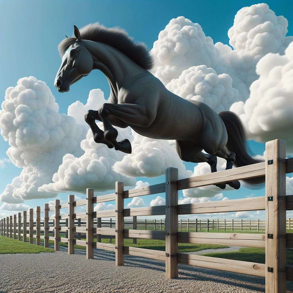a horse, digital art, 3D style